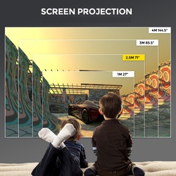 Wownect Mini Projector, LED Portable Video Projector for Kids Gift, Outdoor Movie Projector Native Res 800x480P Home Theater Movie Projector Compatible with HDMI, USB, AV and USB, for Kids